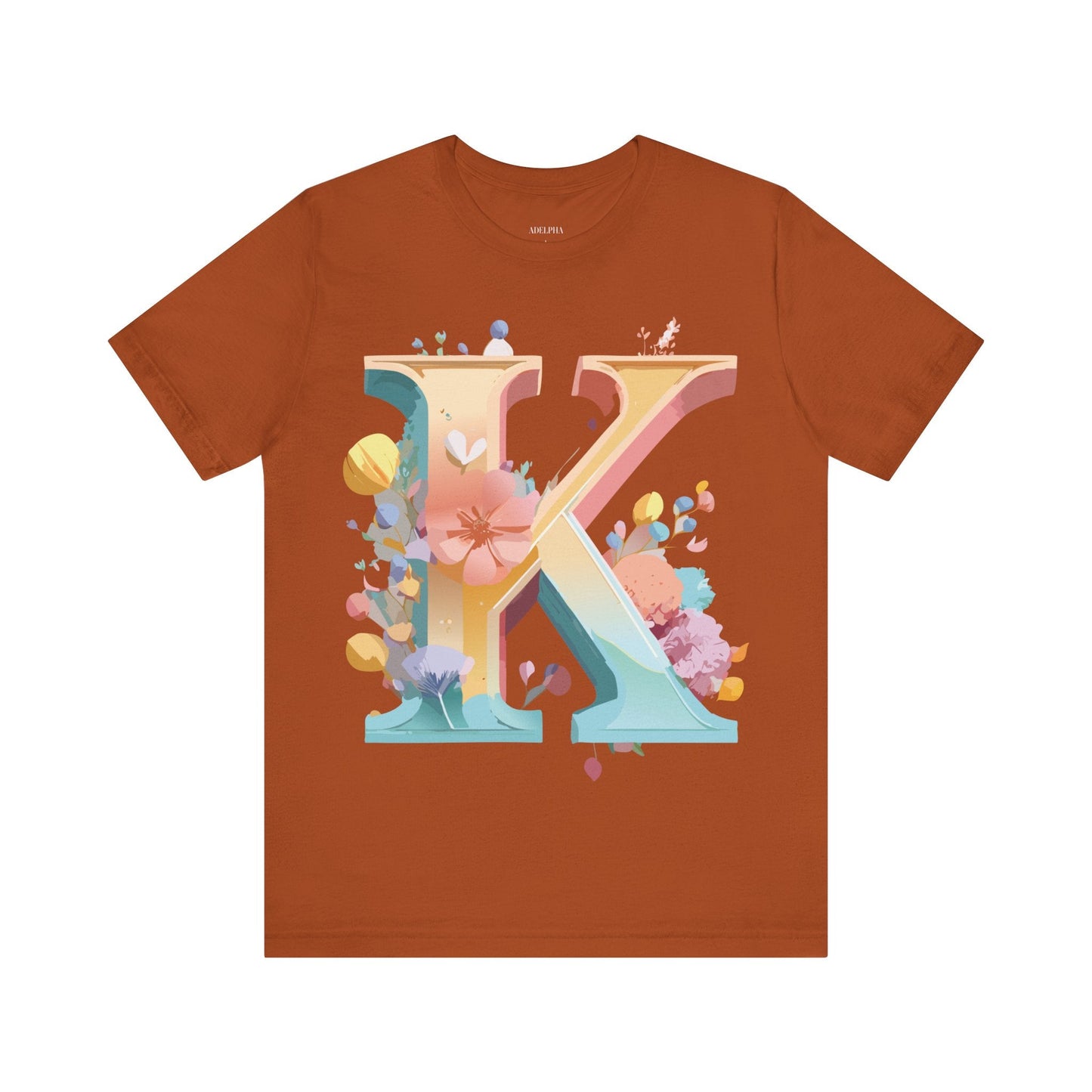 Unisex Letter K Graphic Tee By Adelpha Vintage Inspired Artwork Short Sleeve Shirt