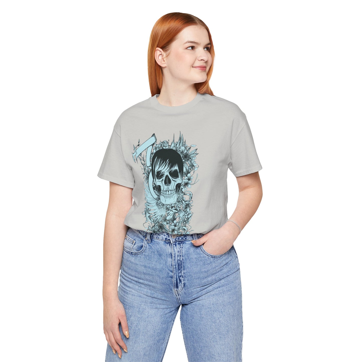 Sky Skull Graphic Design Tee, Skull Shirt, Vintage Tees, Art Design T-Shirt, Vintage Graphic Tee, Art Shirts with Skulls