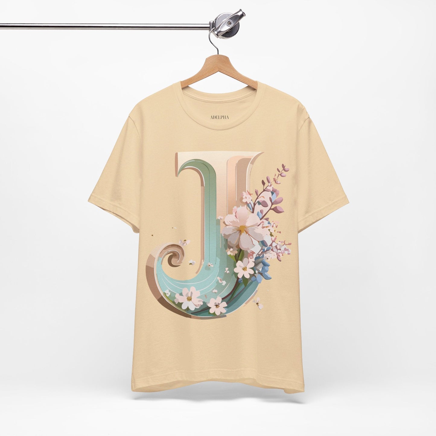 Adelpha Letter J Graphic Tee Unisex Jersey Short Sleeve Vintage Inspired Art Design Shirt