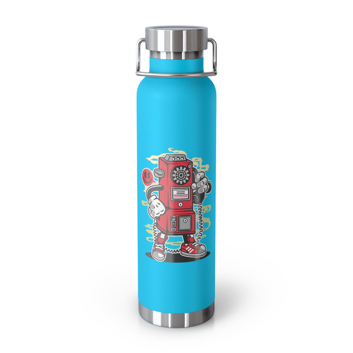 22oz Copper Insulated Water Bottle with Cartoon Design - CV92