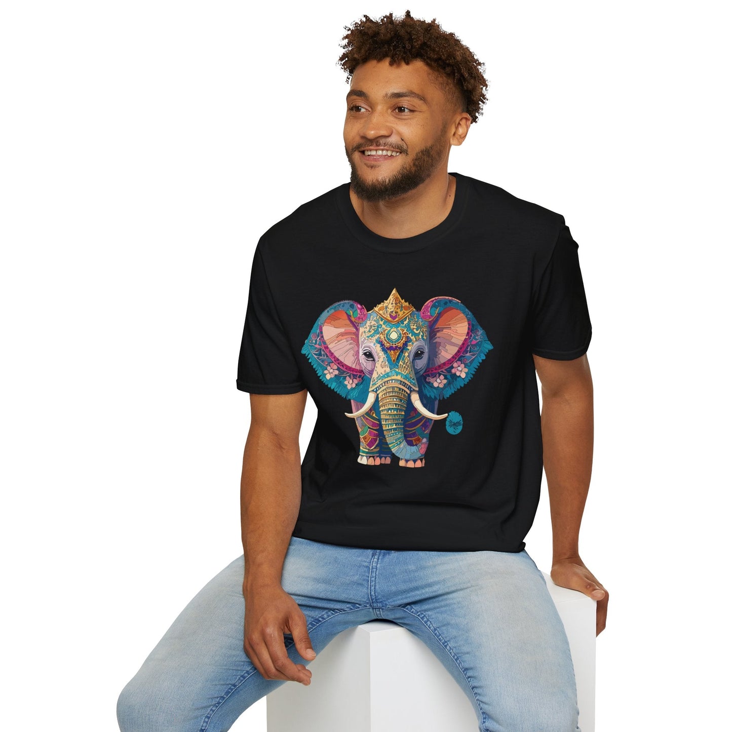 Elephant Shirt Unisex Animal Tee Softstyle 100 Percent Ring Spun Cotton Gildan 64000