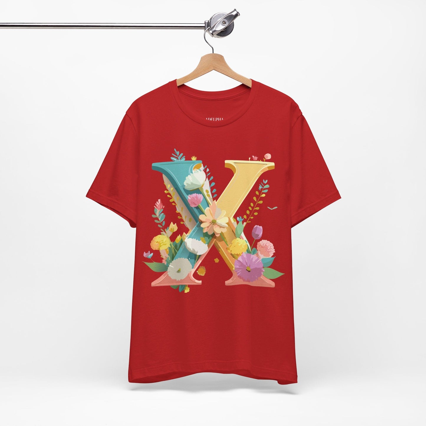Letter X Shirt Unisex Graphic Tee Adelpha Vintage Inspired Artwork Short Sleeve Edition