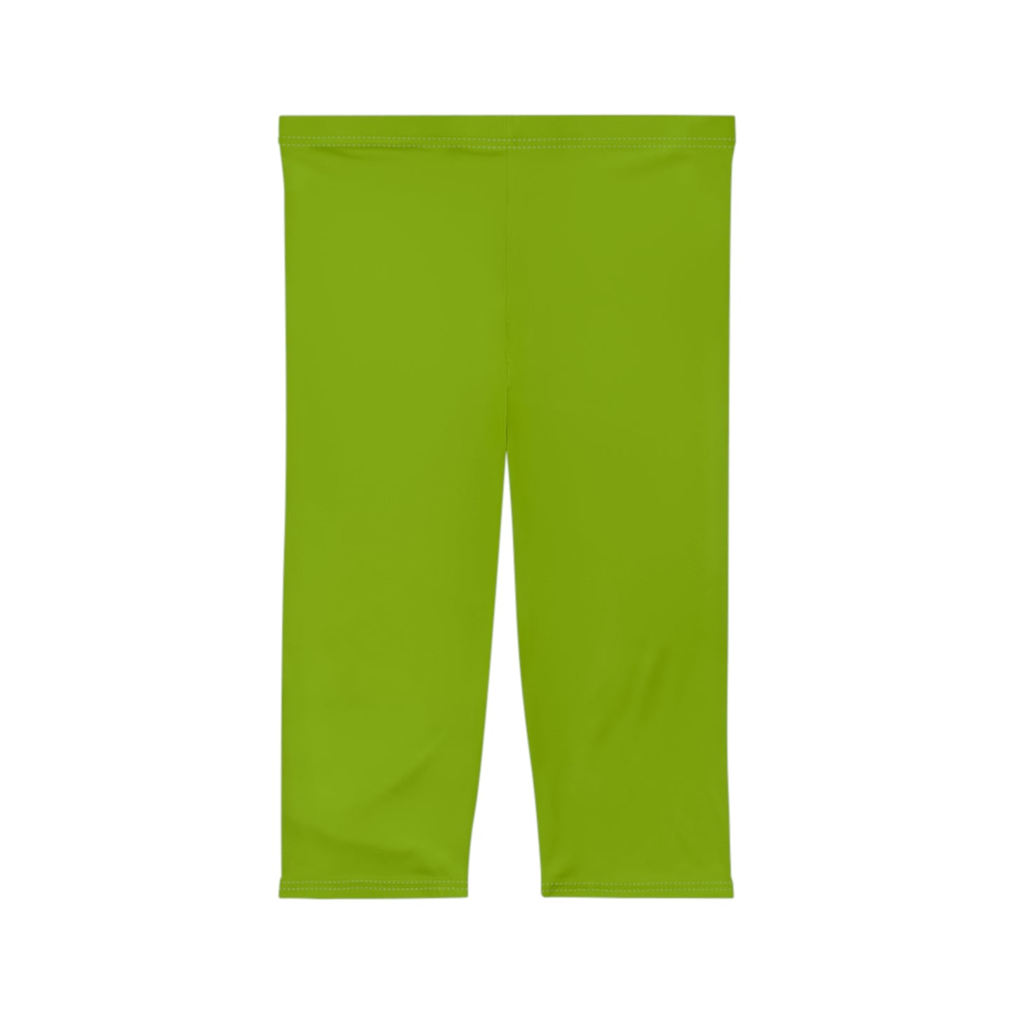 Lime Moss Color Women's Brushed Suede Poly Span Casual Capri Leggings XS-2XL
