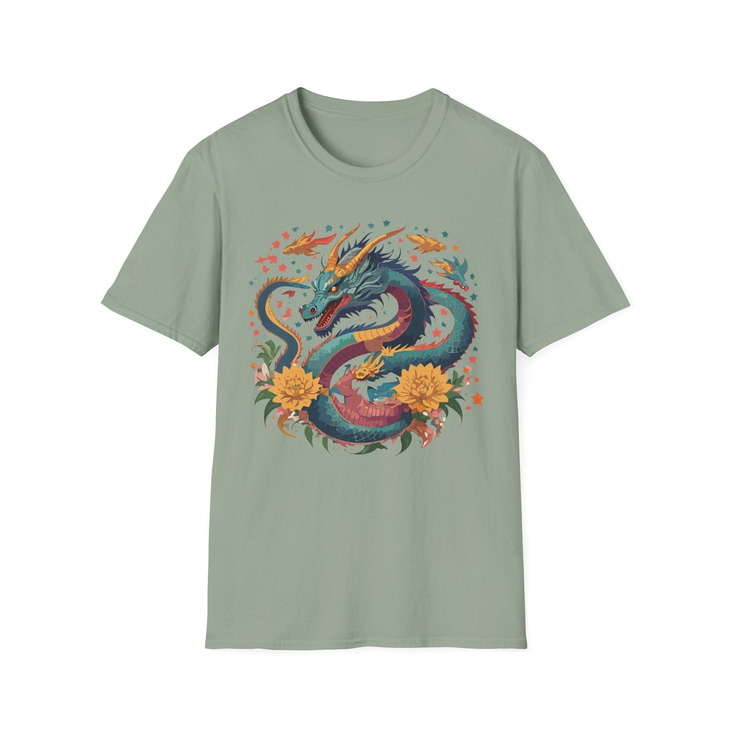 Dragon Graphic Unisex 100 Cotton Tee with Animal Artwork Design 7
