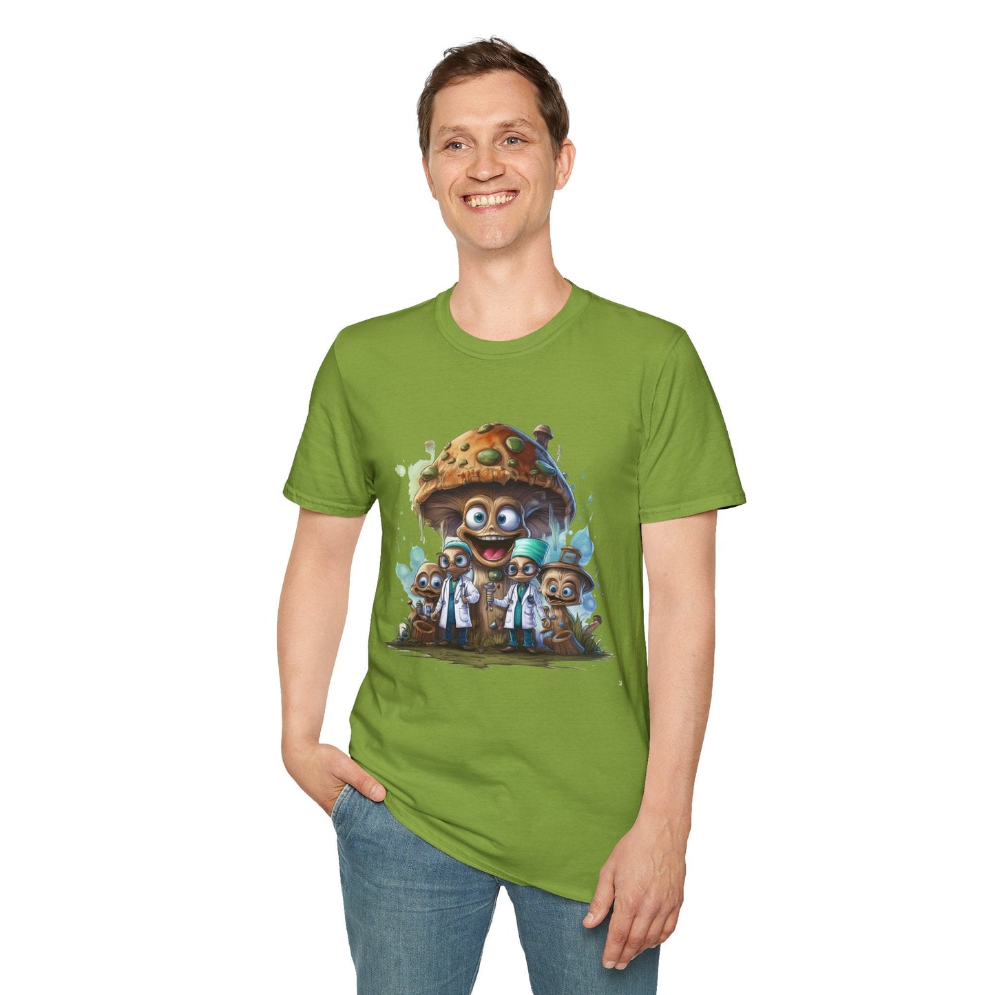 Mashroom Tee Shirt Unisex Funny Mushroom Design Softstyle 64000 Cotton Graphic Tee