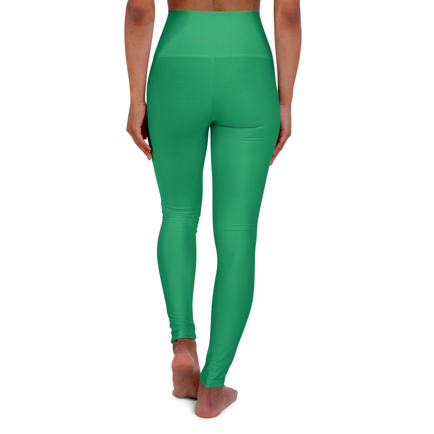 Jungle Green Color High-Waist Yoga Leggings Women's Seamless Poly-Span Stretchy Pants XS-2XL