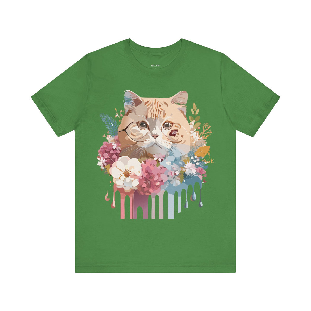 Cat Graphic Unisex Cotton Bella+Canvas Tee with Art Animal Design e103