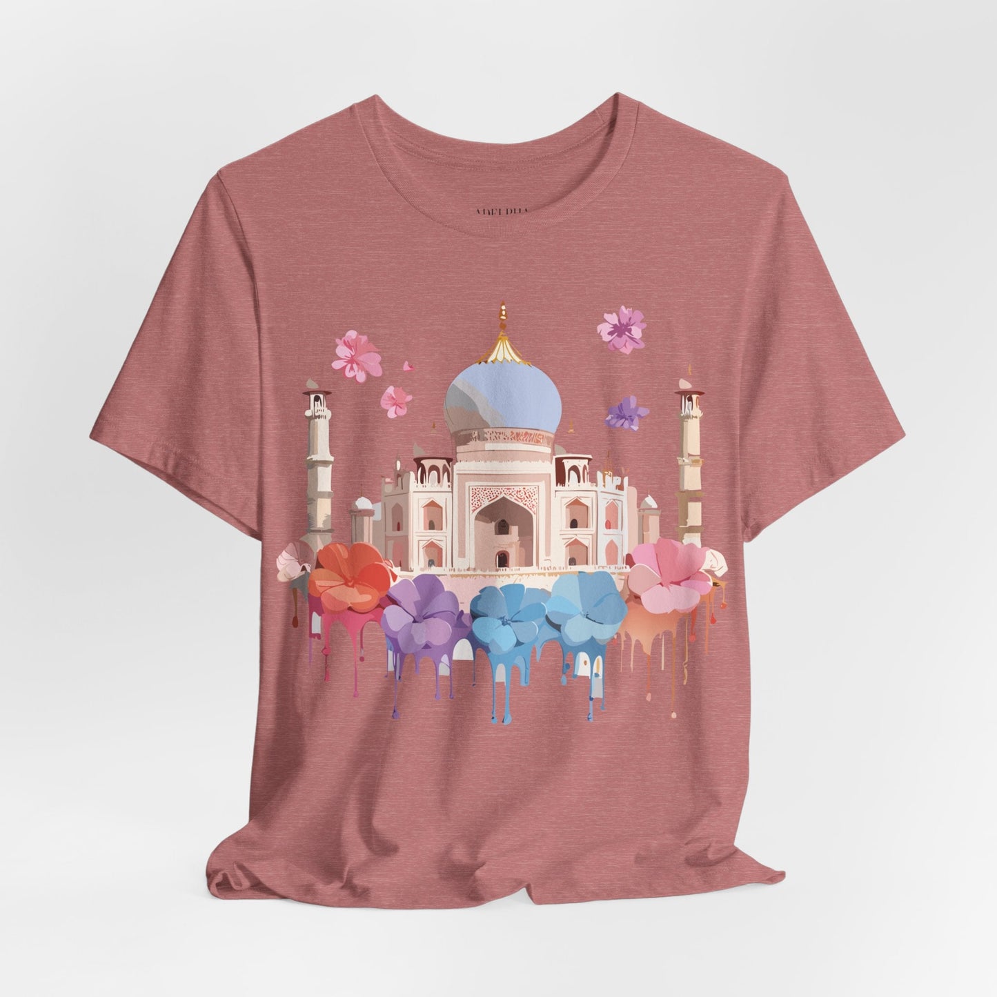 Taj Mahal Graphic Tee Unisex Short Sleeve Shirt By Adelpha With Vintage Inspired Artwork