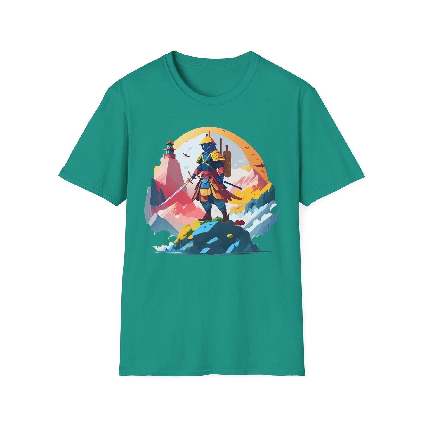 Samurai Unisex T Shirt Softstyle 64000 Short Sleeve Tee 100 Percent Cotton Breathable Comfort Fit