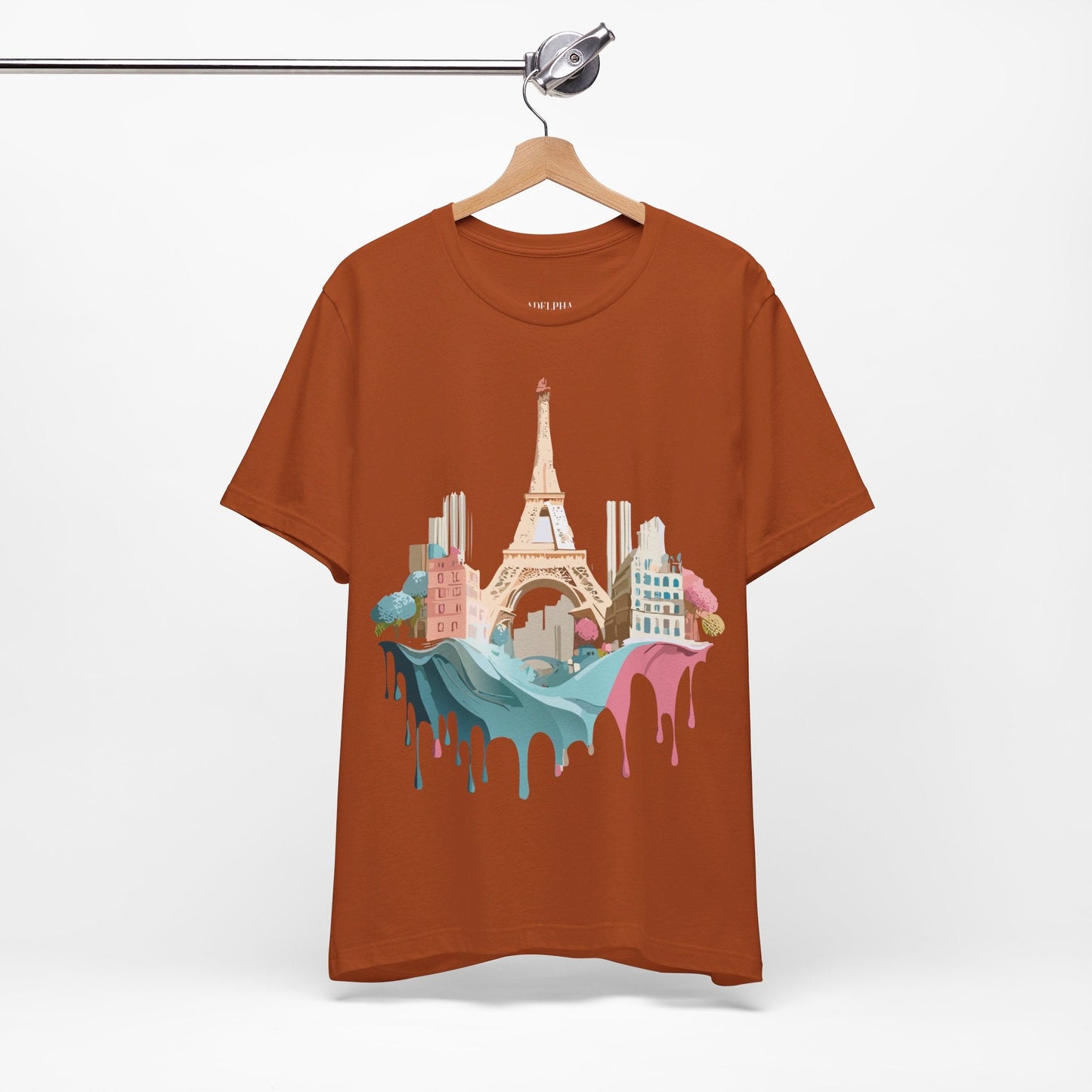 Paris Tourist Graphic Tee Unisex Jersey Short Sleeve Art Design By Vintage Inspired