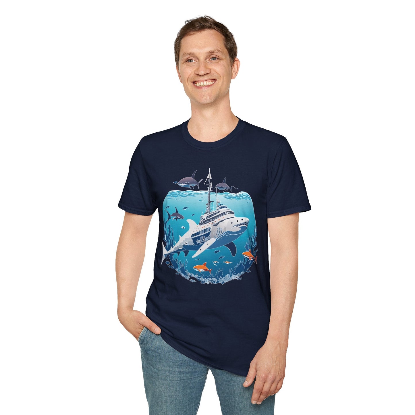 Ocean Graphic Unisex Softstyle Cotton Tee 6