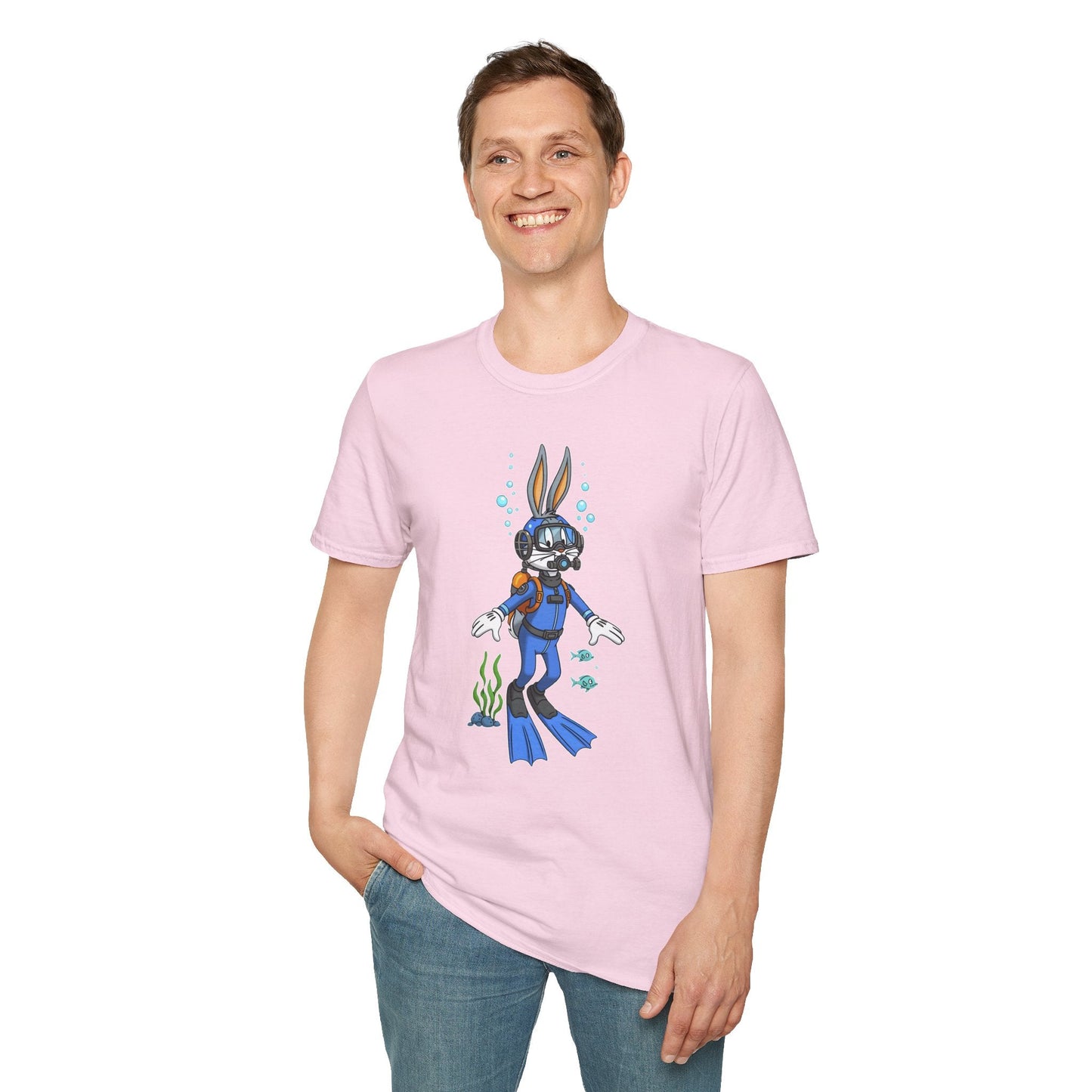 Bugs Bunny T Shirt Unisex Short Sleeve Cartoon Tee Gildan Softstyle 64000 Cotton