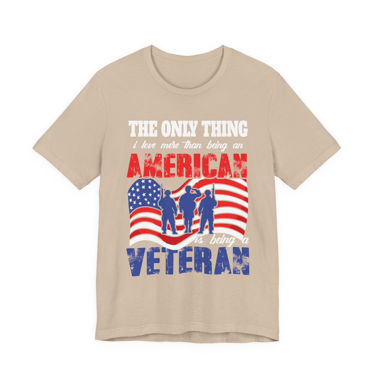 American Veteran silhouette flag T-Shirt Patriotic Veteran Unisex Cotton Tee v8