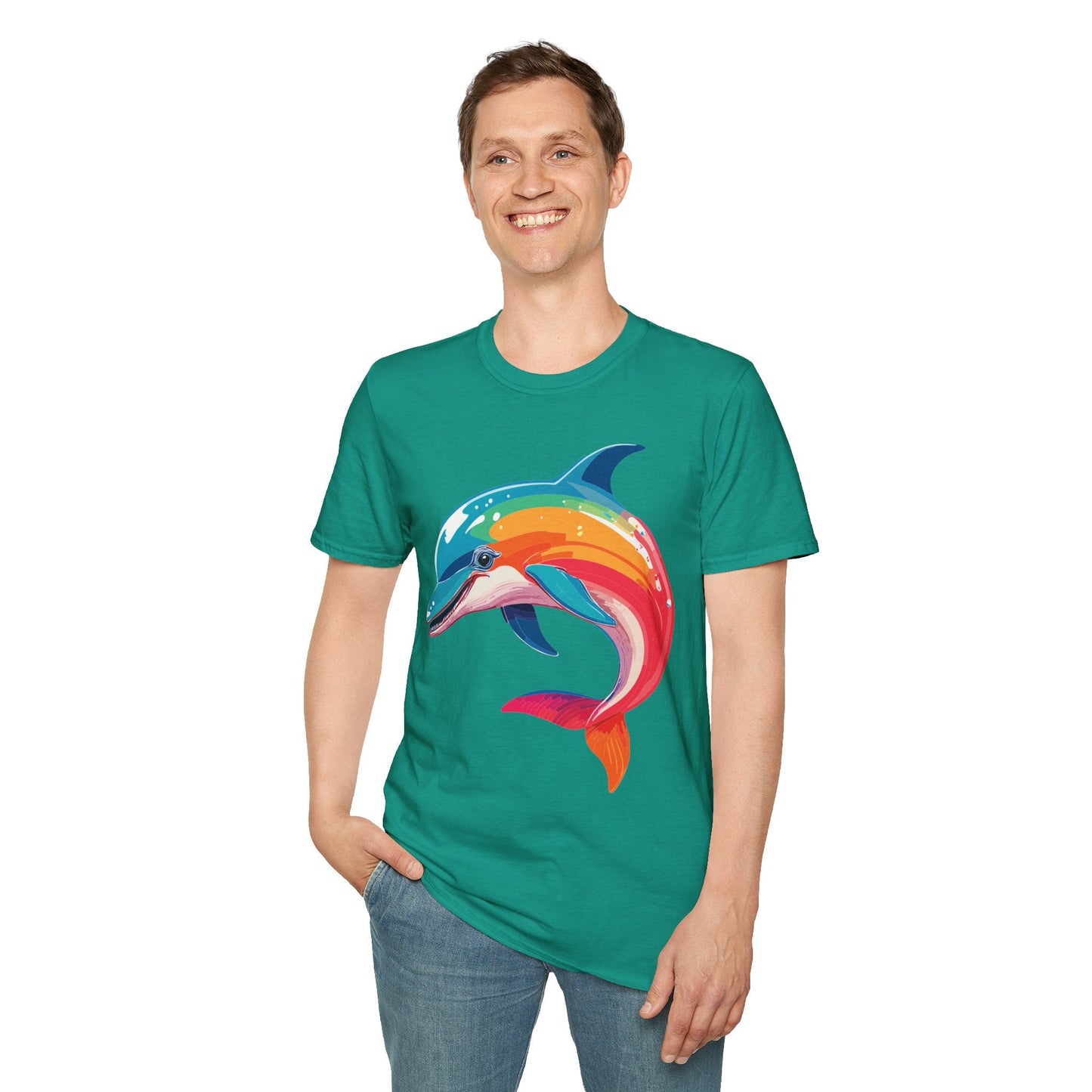 Dolphin Shirt For Unisex 100 Percent Ring Spun Cotton Gildan Softstyle 64000 Short Sleeve Tee