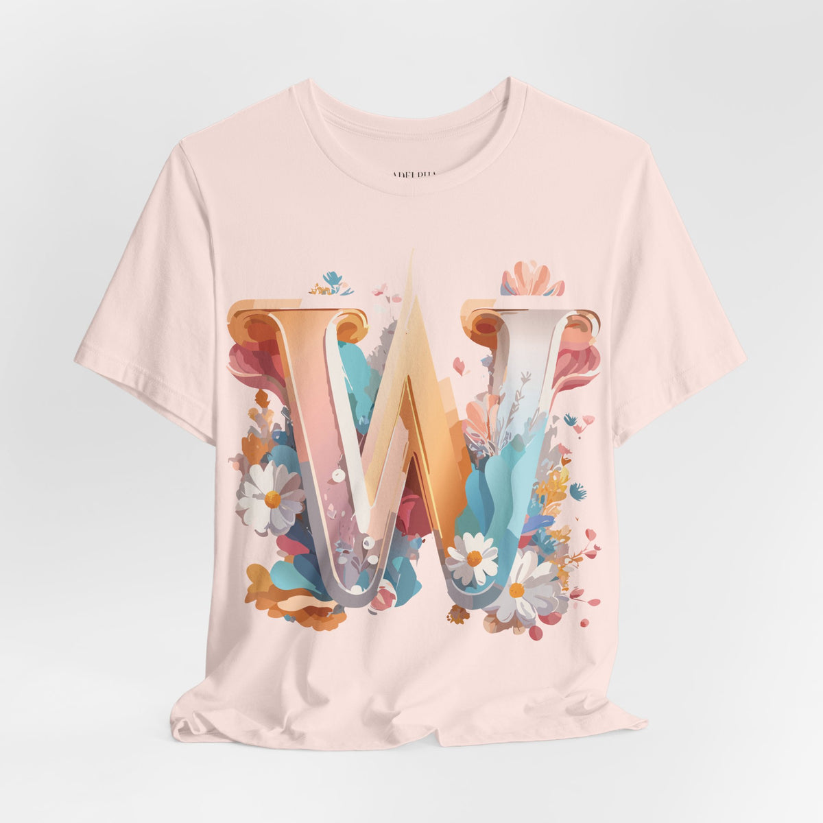 Letter W Graphic Unisex Cotton Bella+Canvas Tee with Art Letter Design