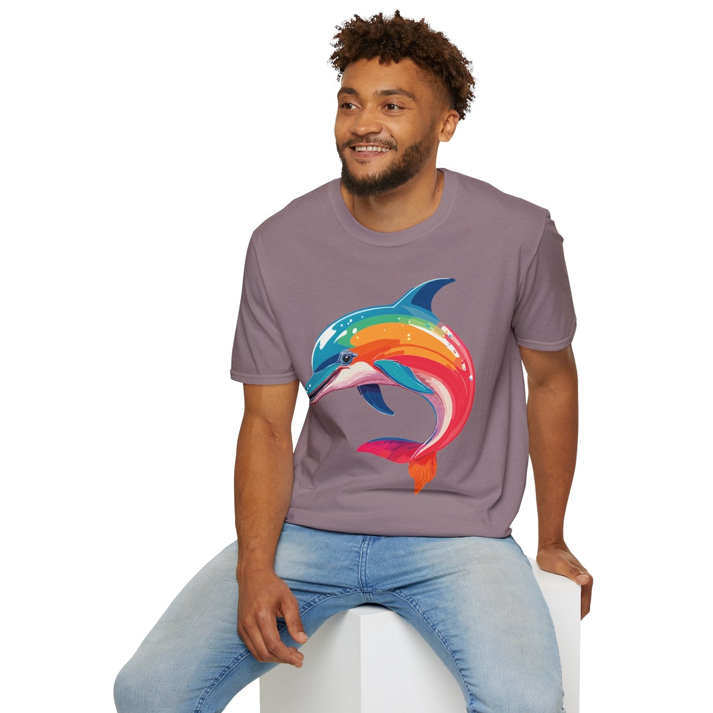 Dolphin Shirt For Unisex 100 Percent Ring Spun Cotton Gildan Softstyle 64000 Short Sleeve Tee