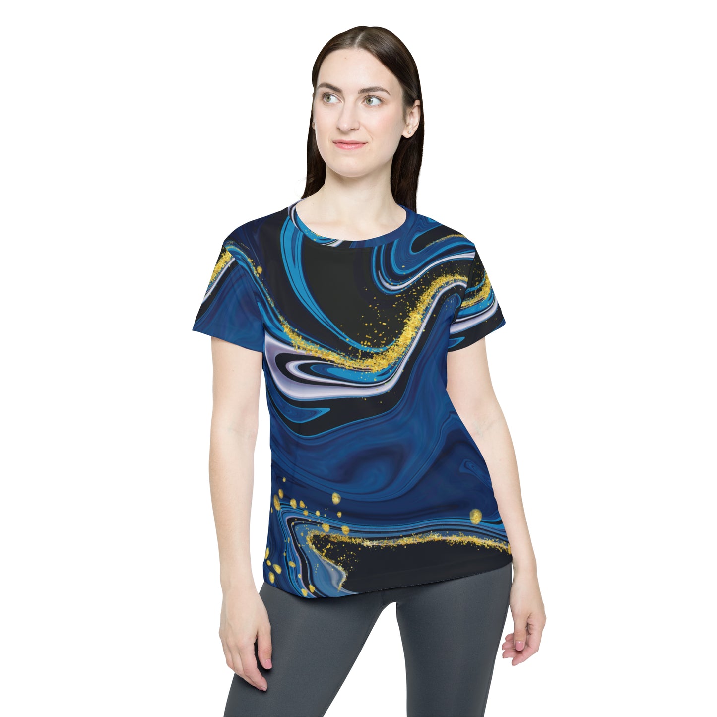 Poly Jersey Tee Shirt with abstract prints