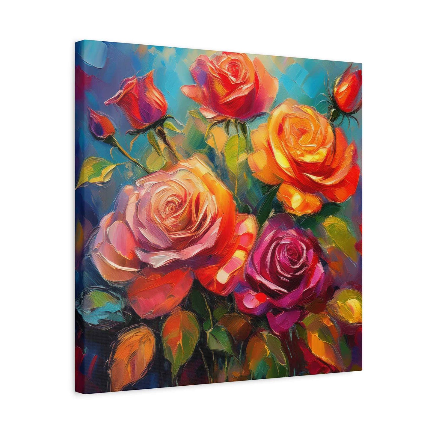 Orange Roses Print Canvas, Roses Oil Paint Print 20x20, 24x24, 30x30, 32x32, 36x36, Floral Art Design Print Non-Frame MC-17