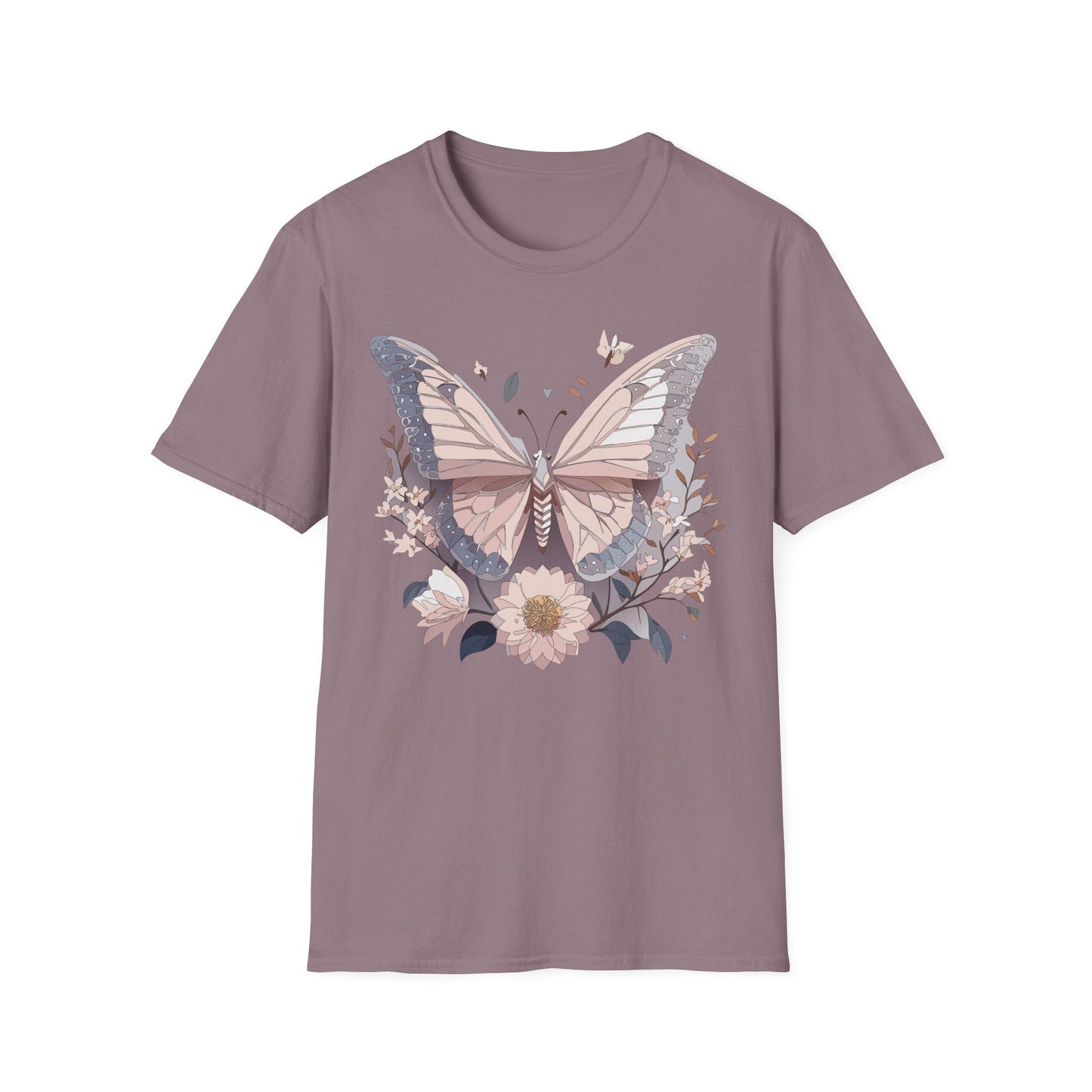 Butterfly Shirt Unisex Gildan Softstyle 64000 Monarch Butterfly Tee 100 Percent Ring Spun Cotton