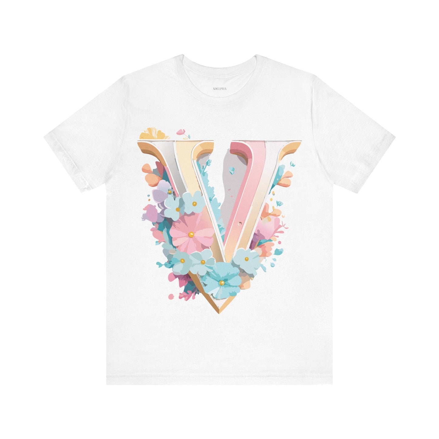 Adelpha Letter V Shirt Graphic Tee Unisex Jersey Short Sleeve Vintage Inspired Design