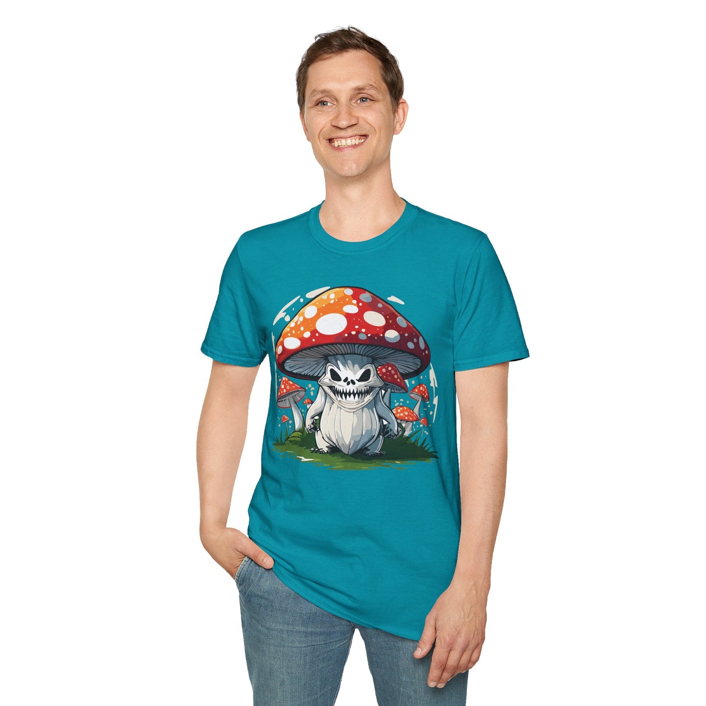 Mashroom Tee Shirt Unisex Softstyle 64000 100 Percent Ring Spun Cotton Funny Mashroom Fungus Design