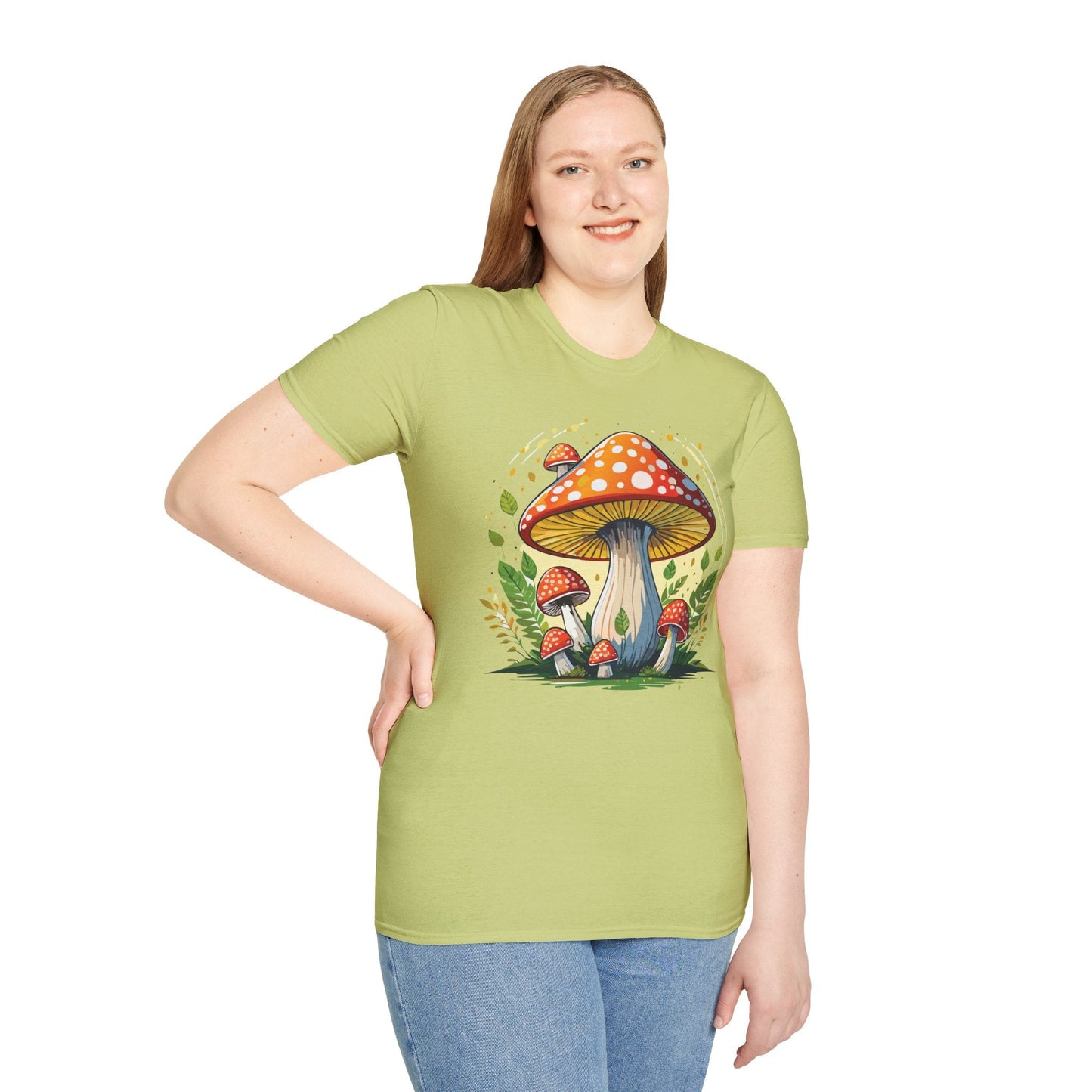 Mashroom Tee Shirt Unisex Funny Mashroom Design Softstyle 64000 Ring Spun Cotton Tee