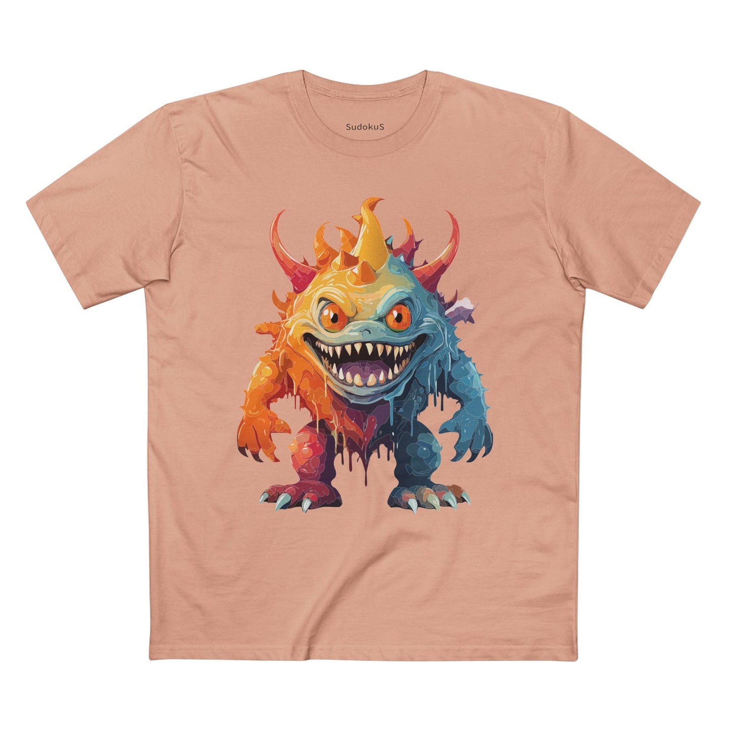 Cartoon Monsters Graphic Unisex 100 Cotton Staple Tee 32