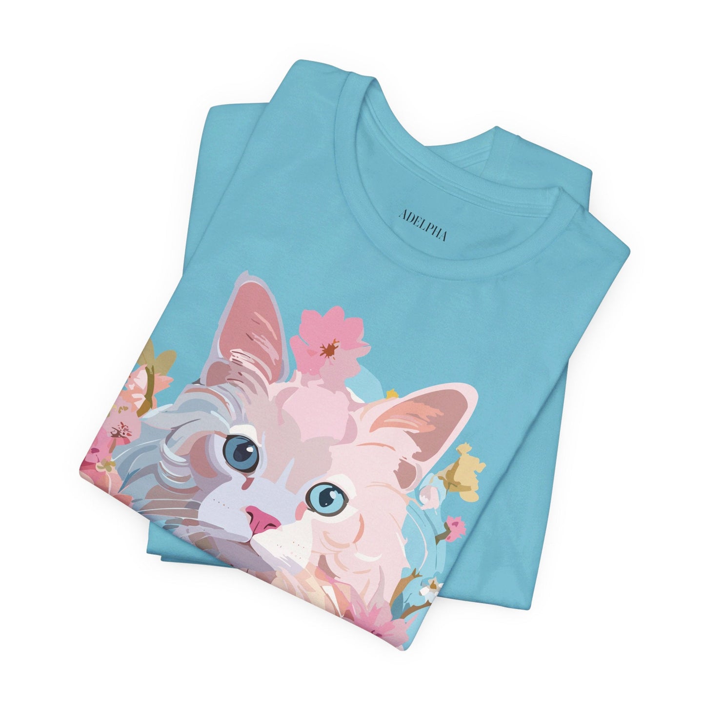 Cat Graphic T Shirt Unisex Short Sleeve Vintage Adelpha Art Tee
