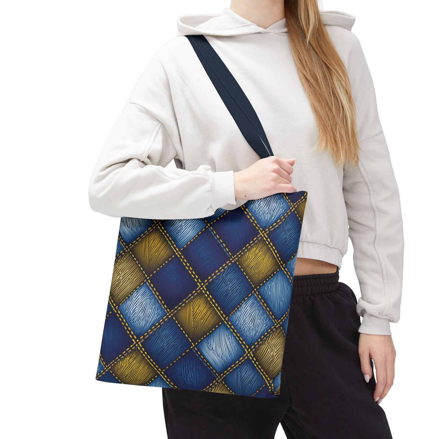 Denim Fabric Imitation Print Unisex Canvas Bag Poly Spun 3 Sizes Tote Bag 143