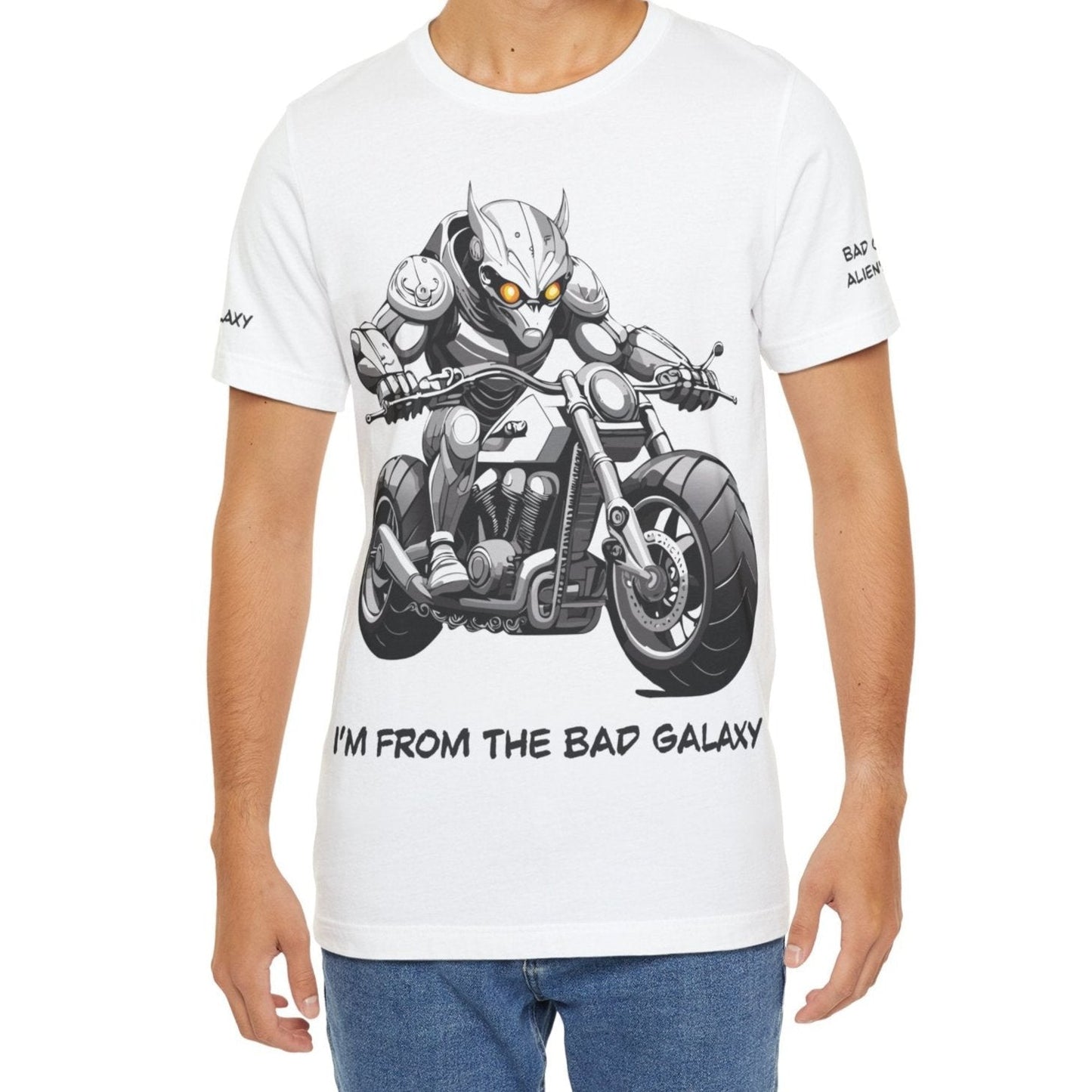 Alien Tee Shirt From Bad Galaxy USA Made To Order Cotton Tee With Eco Friendly Inks Now