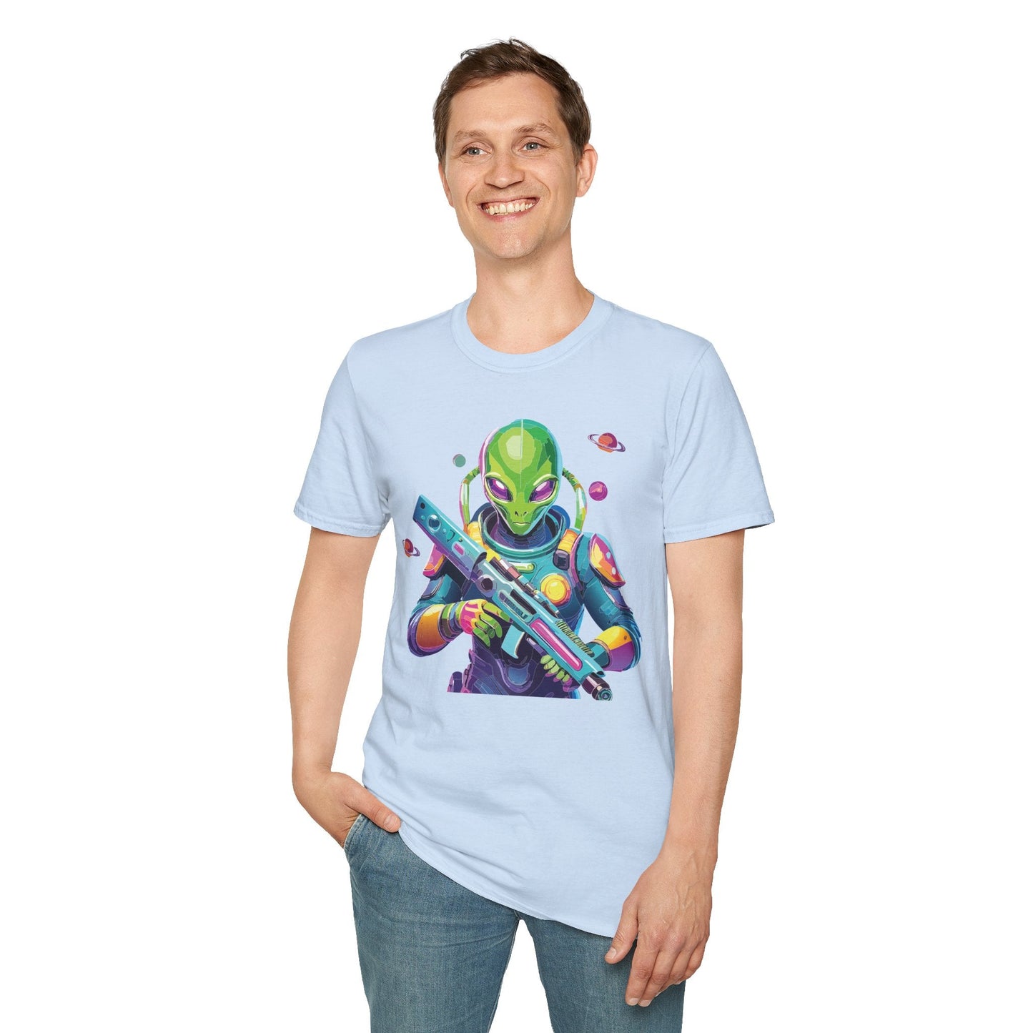 Alien Cosmos T Shirt Unisex Gildan Softstyle 64000 Art Design Tee For Everyday Comfort