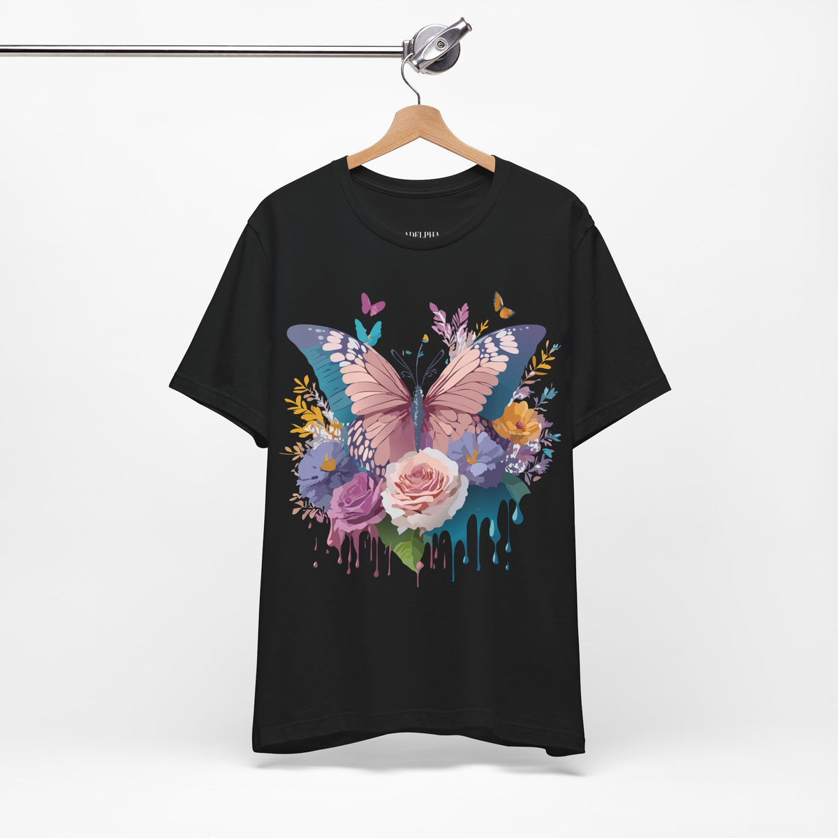 Butterfly Graphic Unisex Cotton Bella+Canvas Tee with Art Design n43