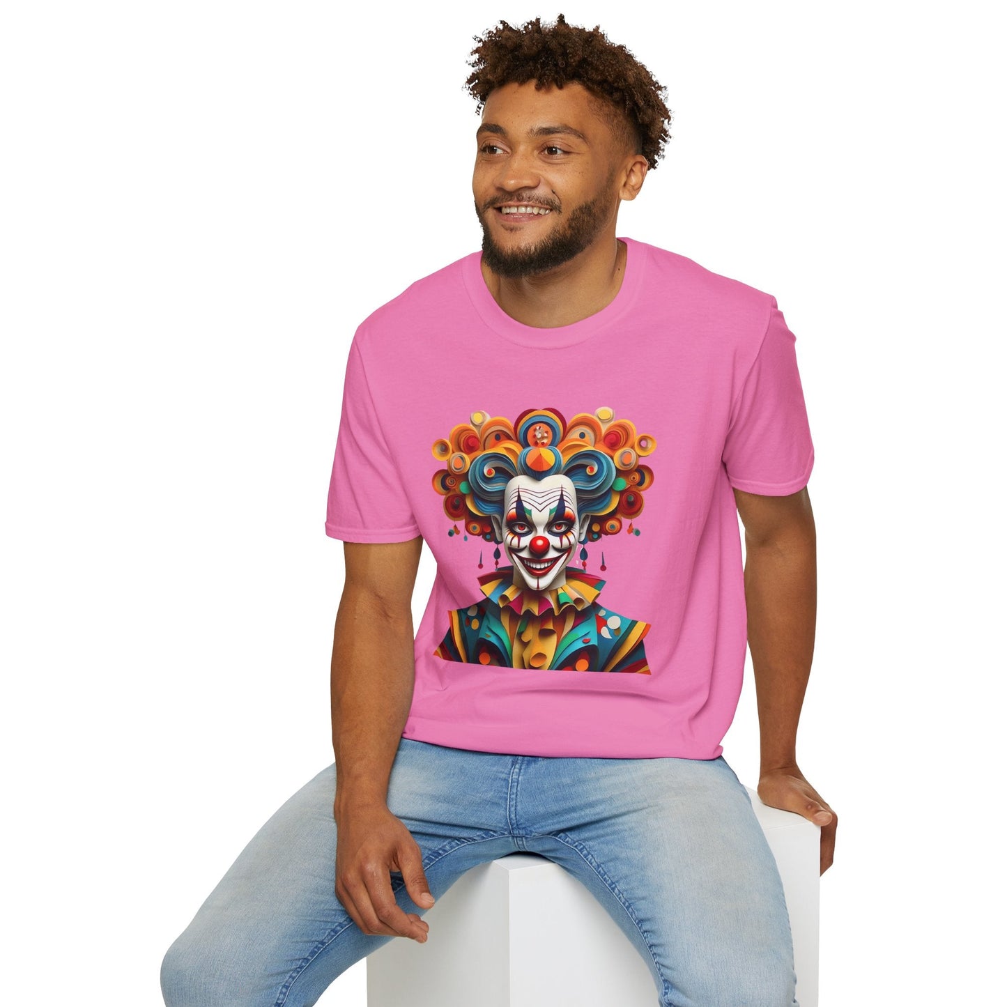 Unisex Clown T Shirt Funny Man Circus Shirt Softstyle Gildan 64000 Short Sleeve Tee