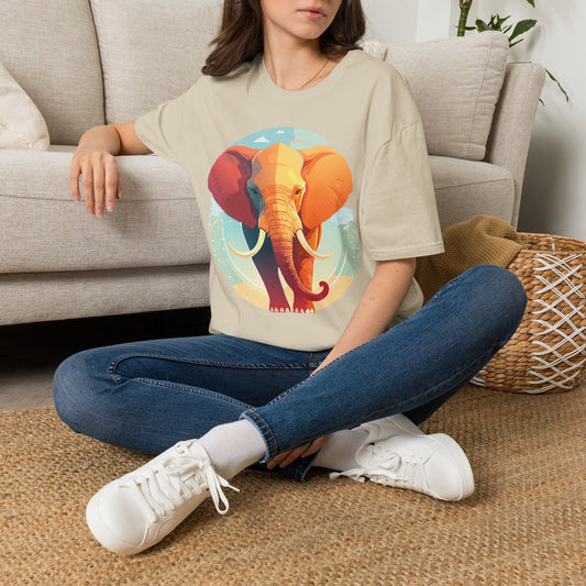 Colorful Elephant Illustration T-Shirt | Vibrant Safari Animal Tee
