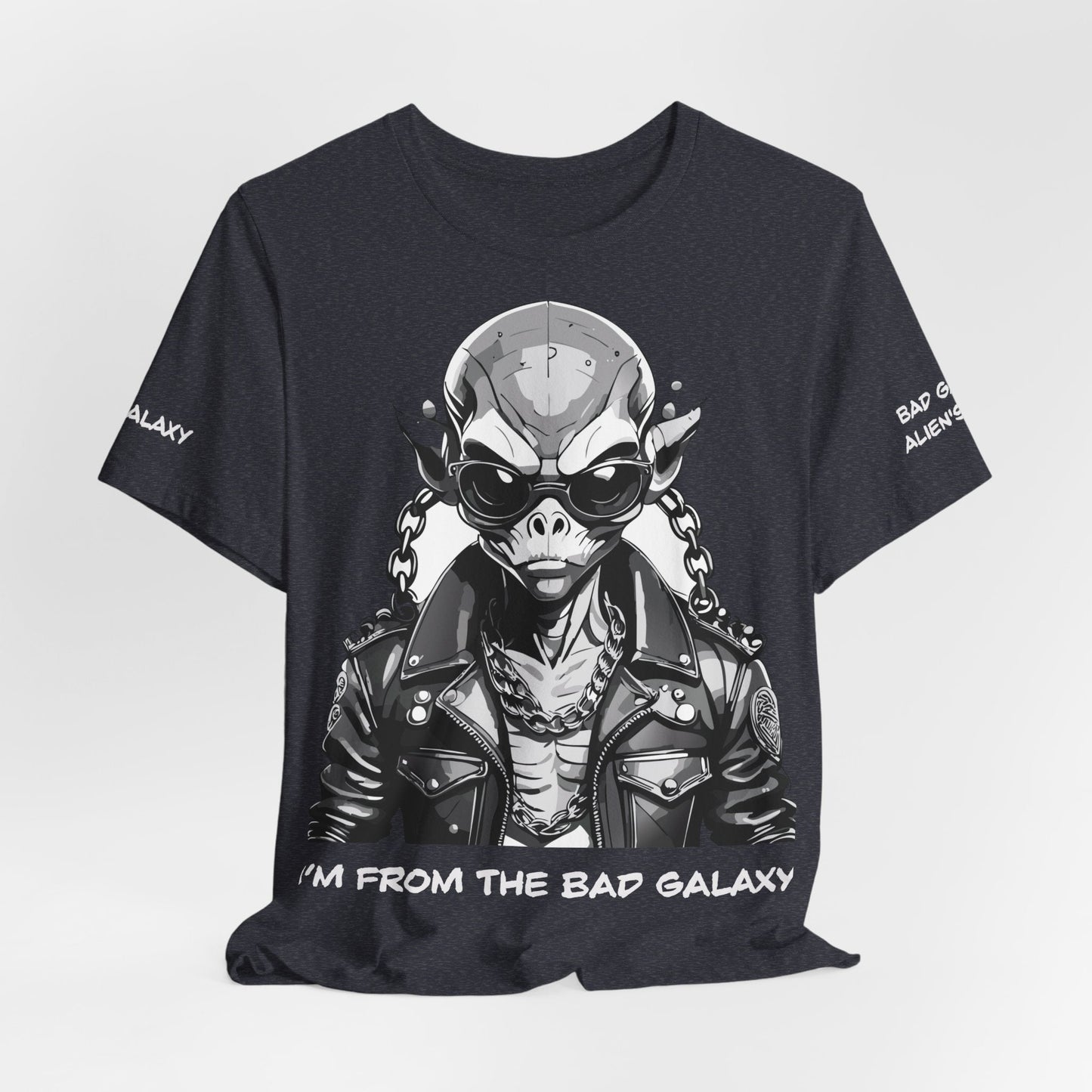 Graphic Cotton T Shirt Unisex Short Sleeve Alien Artwork By Bad Galaxy Premium Everyday Wear