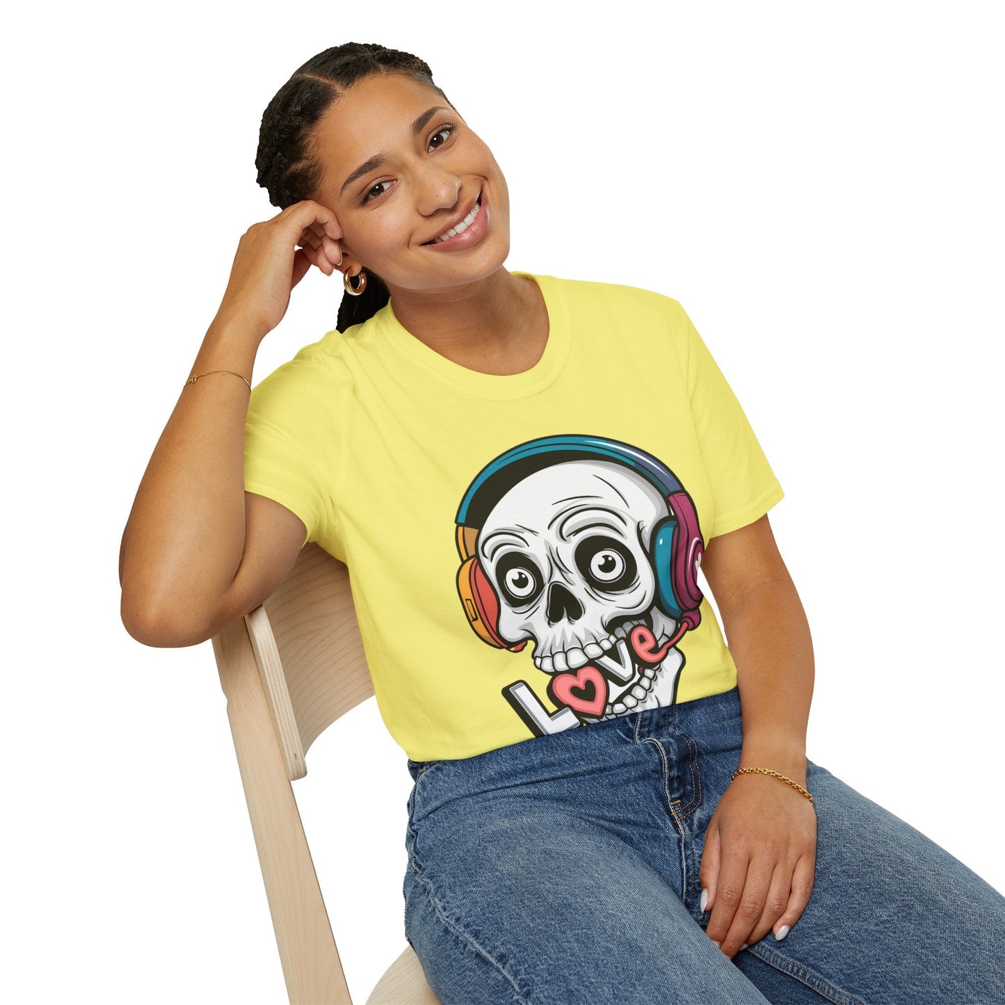 Skull Tee Shirt Unisex Skeleton Shirt With Skull Artwork Gildan Softstyle Cotton Tee
