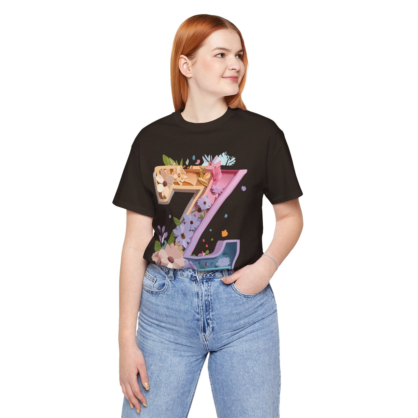 Letter Z Shirt Unisex Graphic Tee Adelpha Vintage Inspired Artwork Short Sleeve Jersey