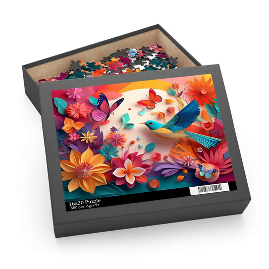 Bird Puzzle 500-Chipboard Pieces in Box | Kids Puzzles Size: 16" x 20",  Ages 9+ and Family pn68