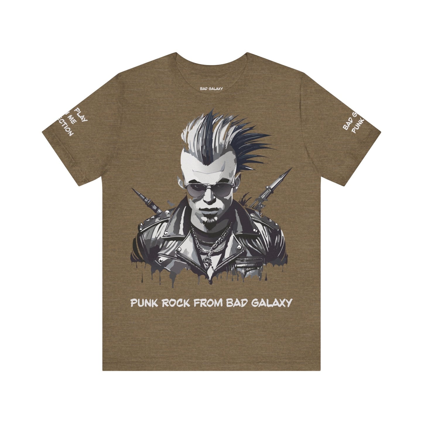 Punk Rock Tee Shirt 100 Percent Cotton Made To Order From Bad Galaxy Eco Friendly Inks USA