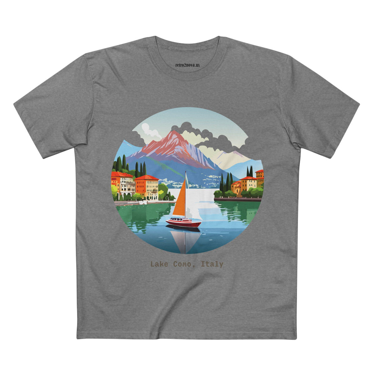Lake Como Italy illustration T-Shirt | Scenic Travel Italy Tee