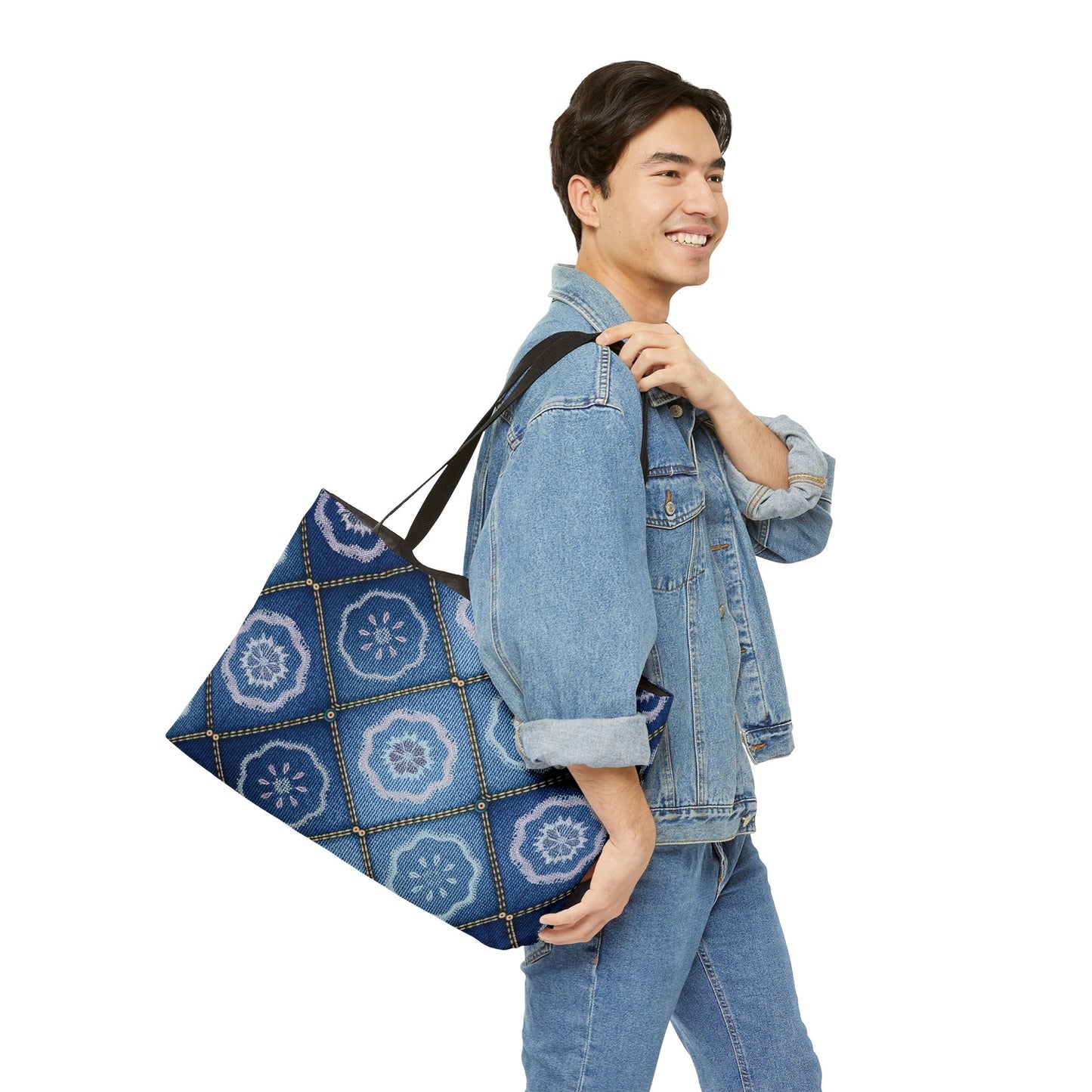 Denim Print Yoga Bag High-Quality 100% Spun Poly 24x13 Canvas Bag 99