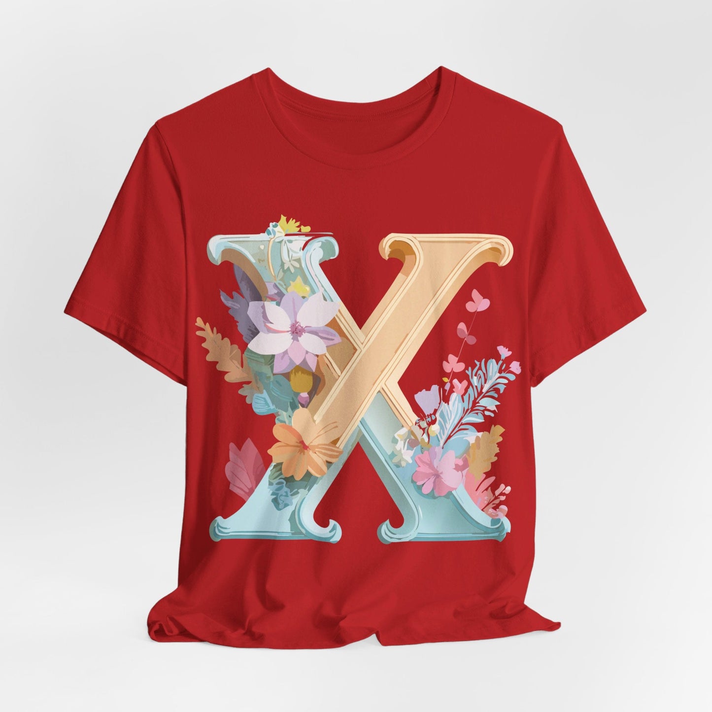 Letter X Shirt Graphic Tee Unisex Vintage Inspired Artwork By Adelpha Premium Comfort