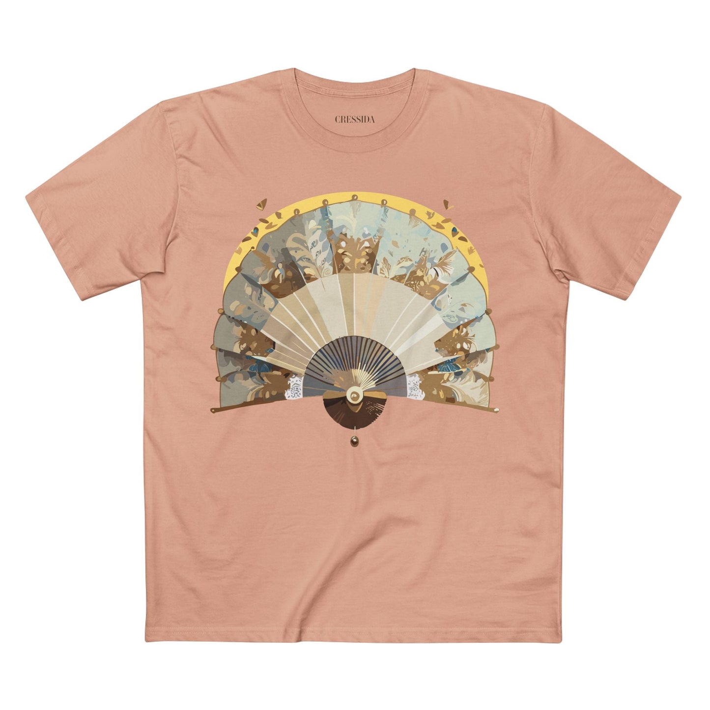 Antique Fan Graphic Design T-Shirt Unisex 100 Cotton Floral Carnival Artwork Tee 26