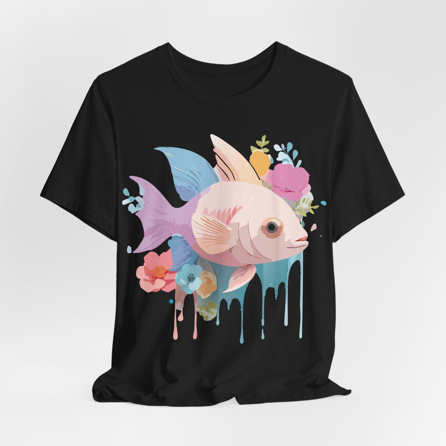 Adelpha Fish Graphic Tee Unisex Jersey Short Sleeve Vintage Art Design Tee Shirt Premium Quality
