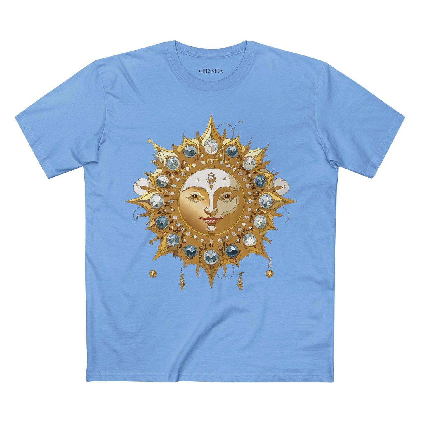 Gold Sun Graphic Unisex 100 Cotton T-Shirt with Golden Art Design 1