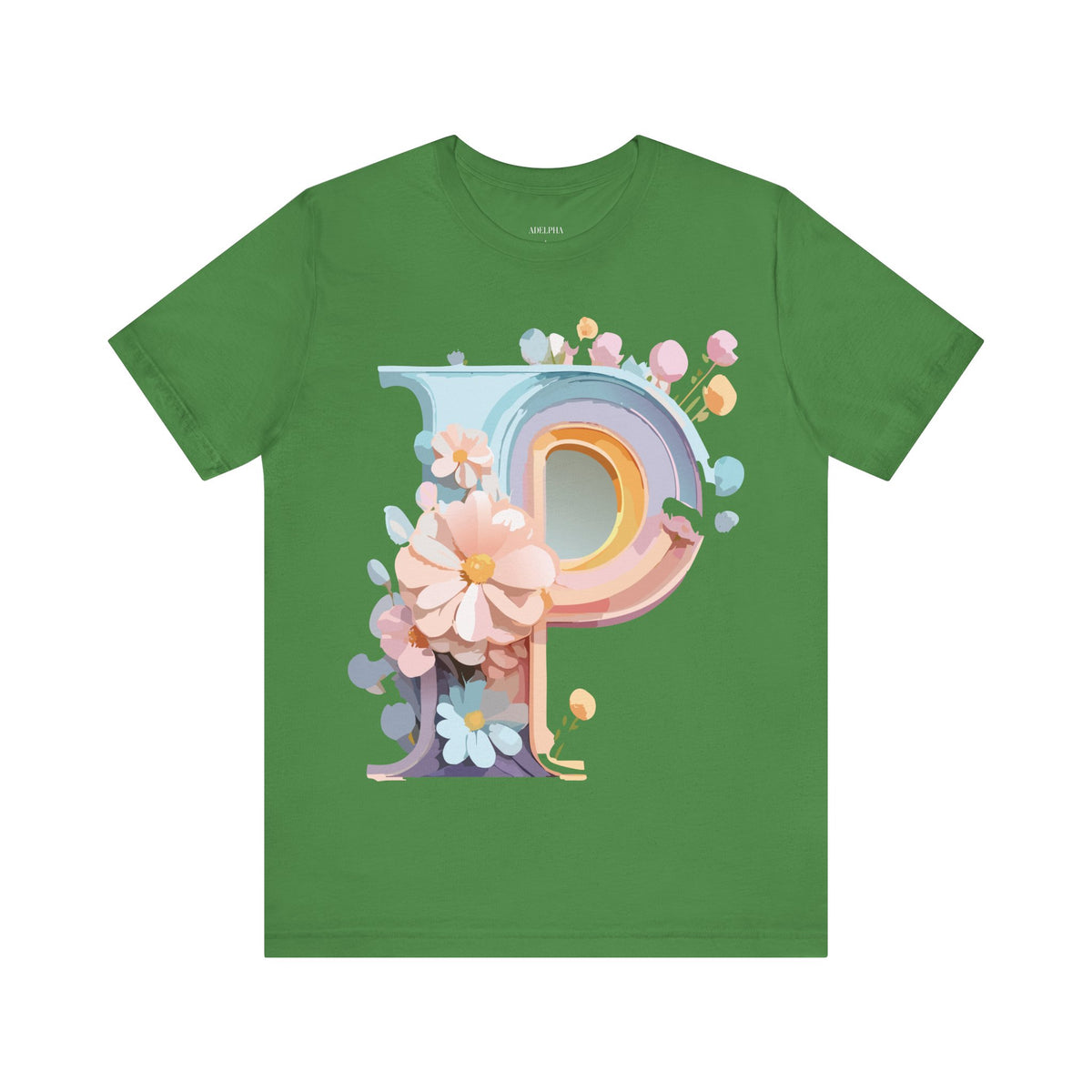 Letter P Graphic Unisex Cotton Bella+Canvas Tee with Art Letter Design