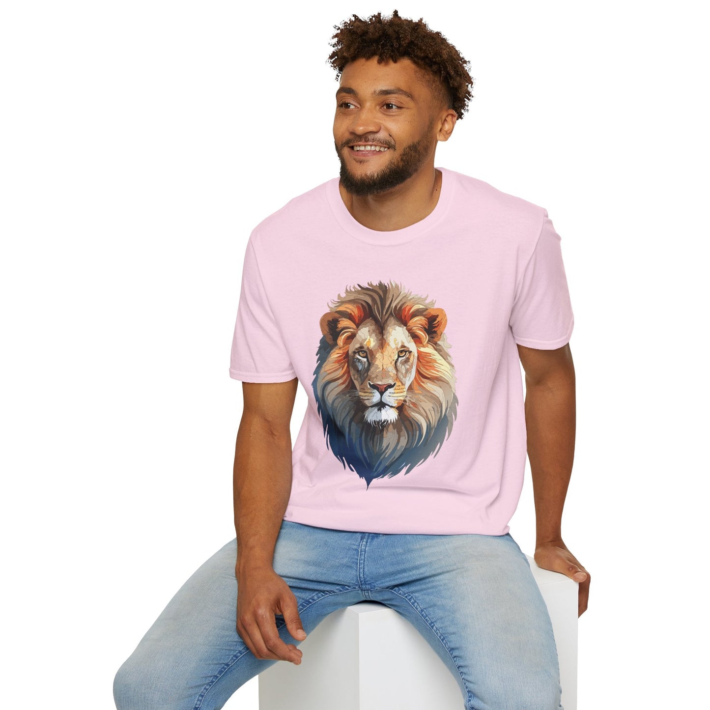 Gildan Softstyle Lion Print T Shirt Floral Tee For Unisex Everyday Comfort