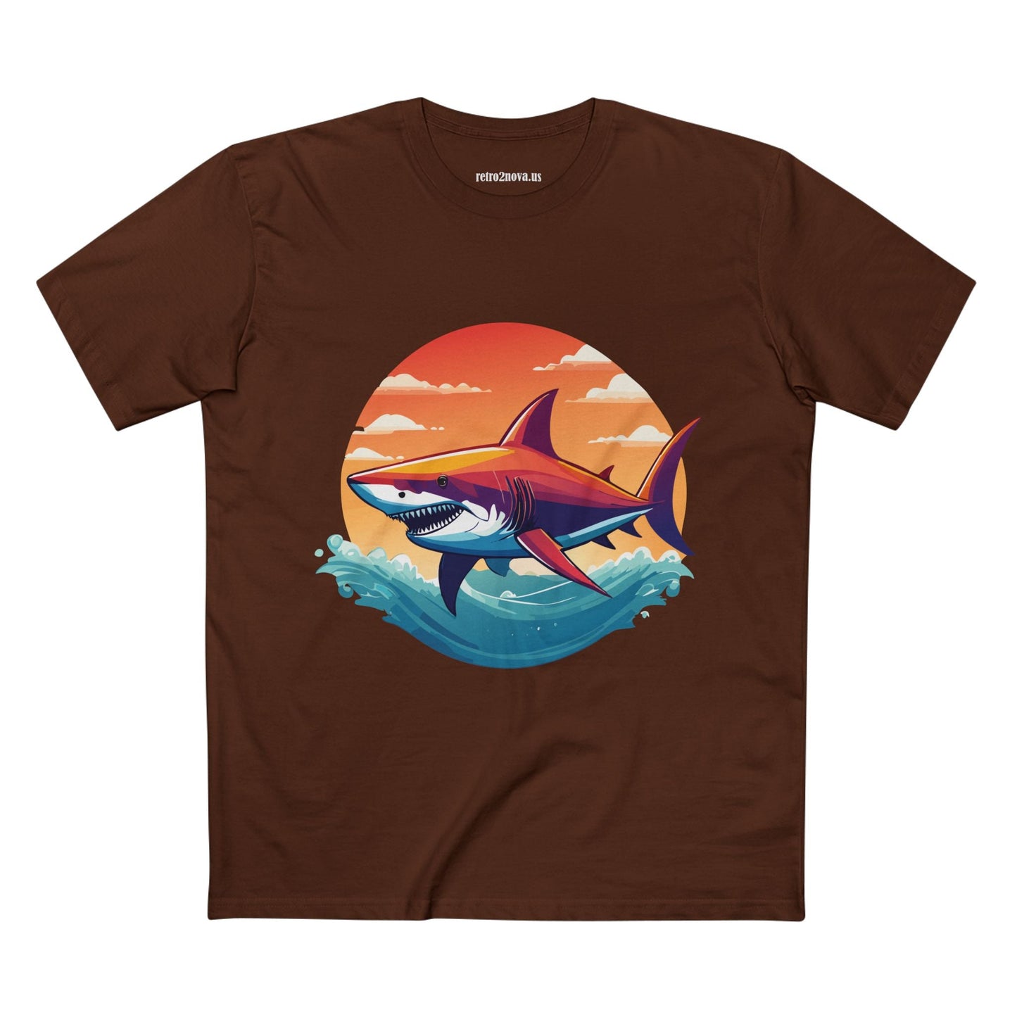 Shark Shirt Unisex Premium Cotton Tee With Original Art Design From Retro2Nova Animal Collection For Everyday Wear