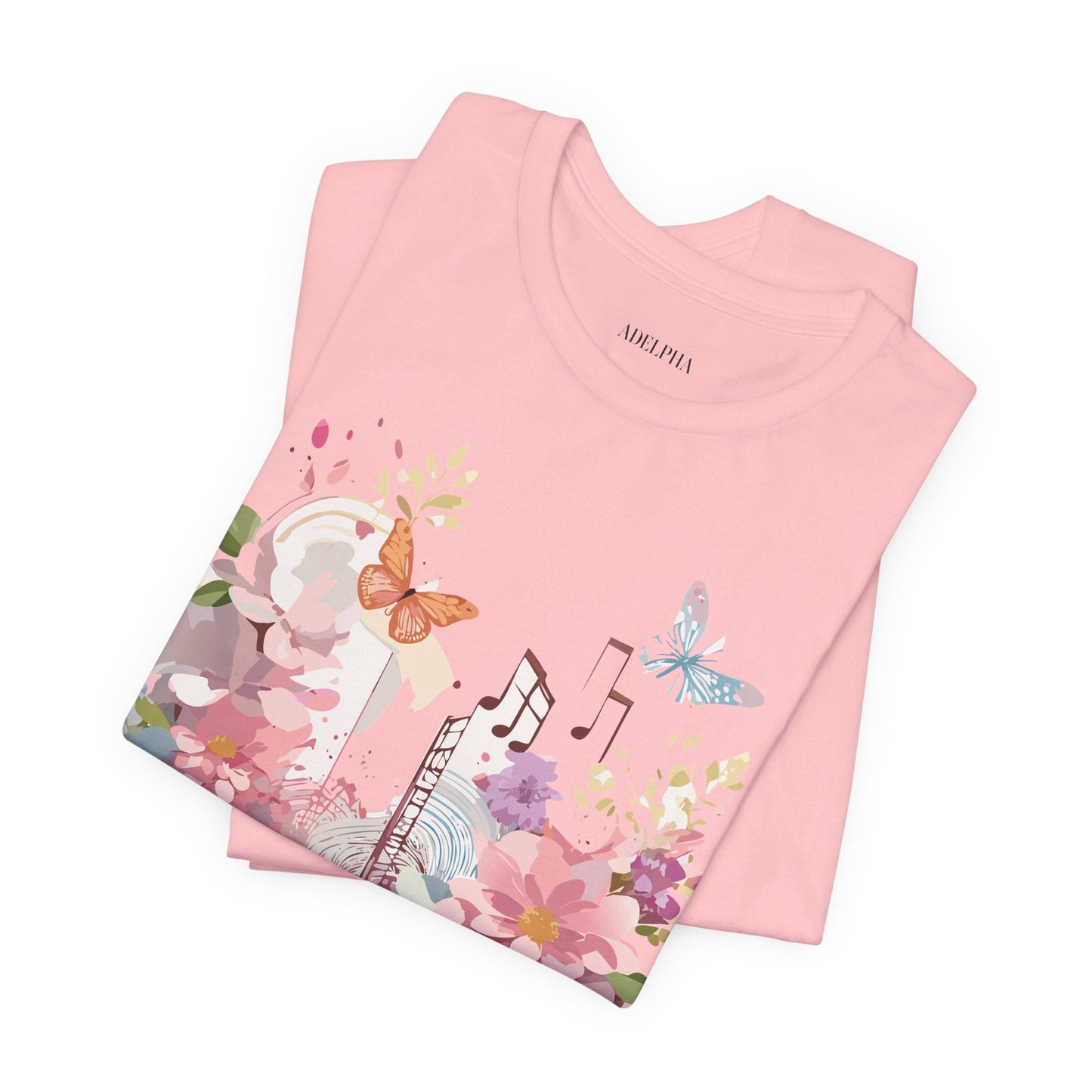 Music Graphic Unisex 100 Cotton Vintage Art with Musical Elements Tee 122