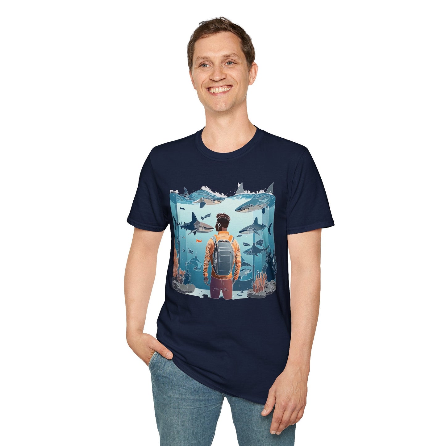 Ocean Graphic Unisex Softstyle Cotton Tee 4
